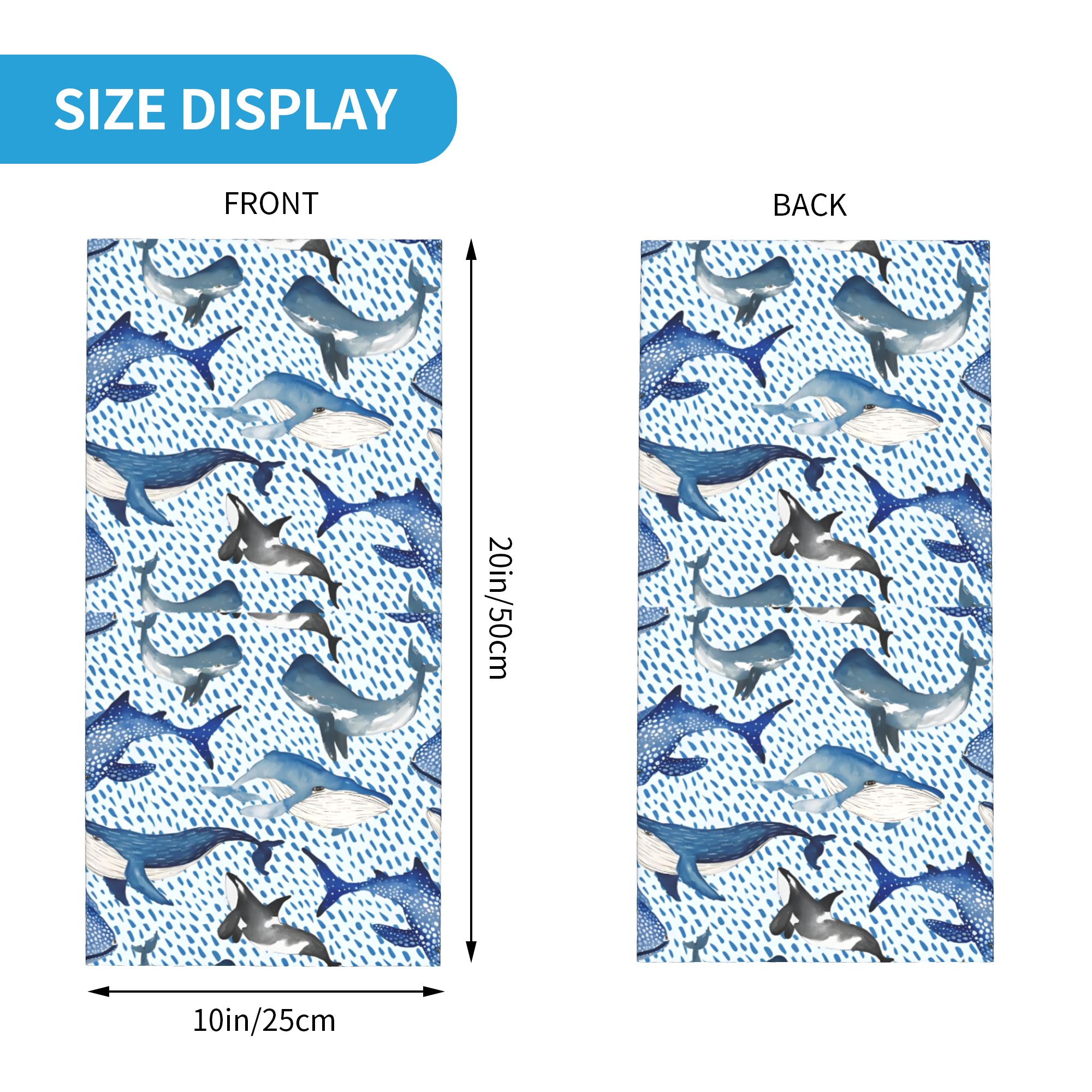 Custom Blue Watercolour Shark  - Neck Gaiter Fleece review and price