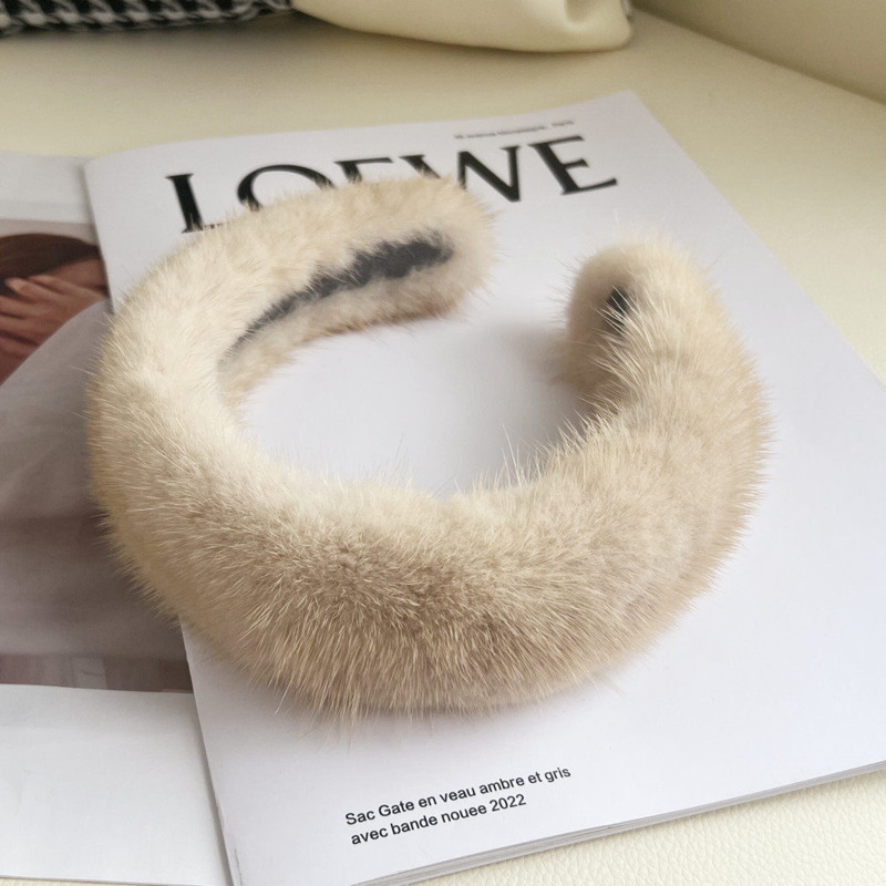 Real Mink Fur Headband Natural - Winter Headband Fleece review and price