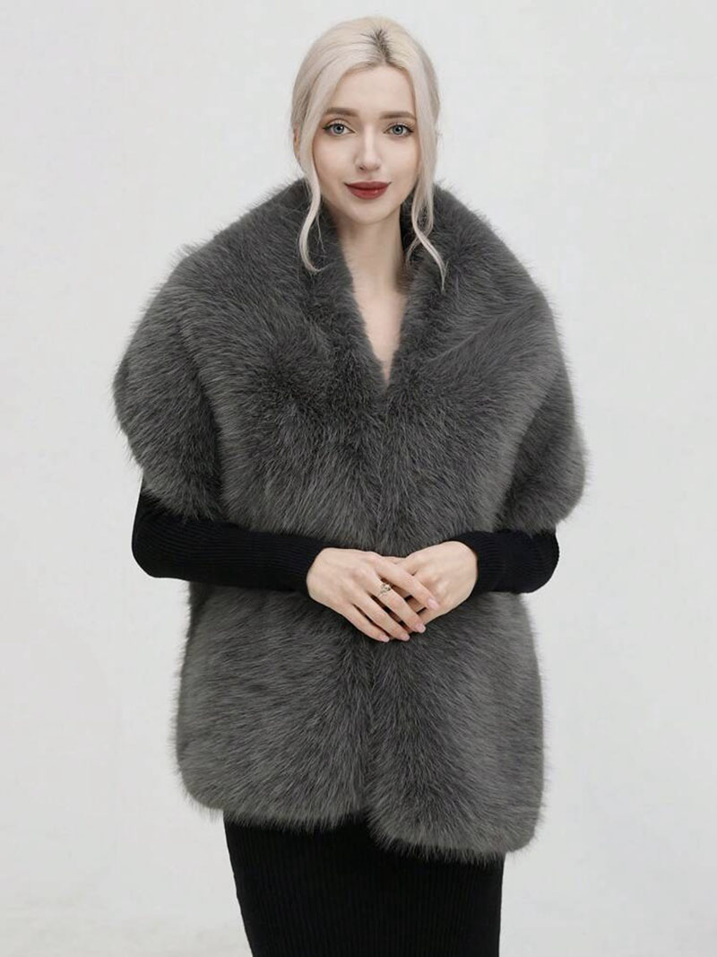 Fashion Luxury Faux Fox Fur Sh - Shawl Wrap Winter review and price
