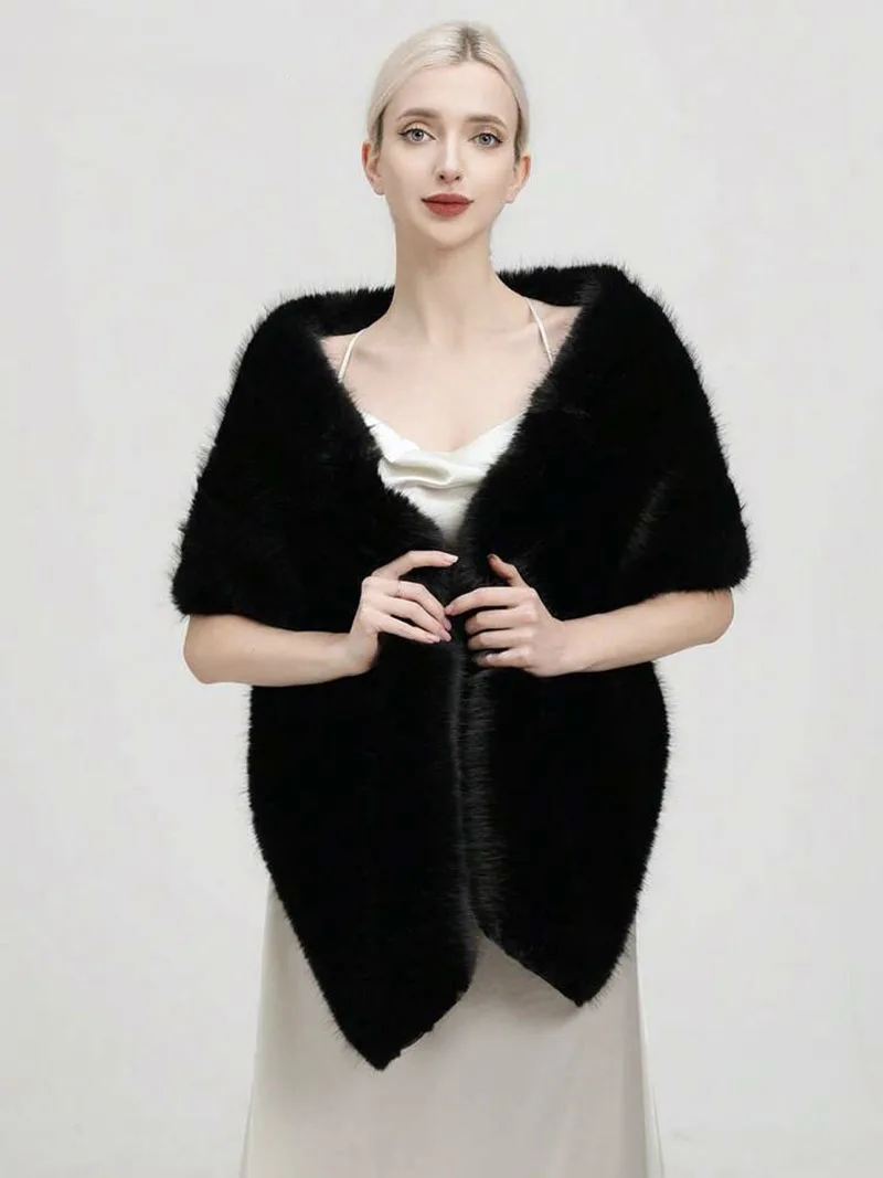 Fashion Luxury Faux Fox Fur Sh - Shawl Wrap Winter review and price