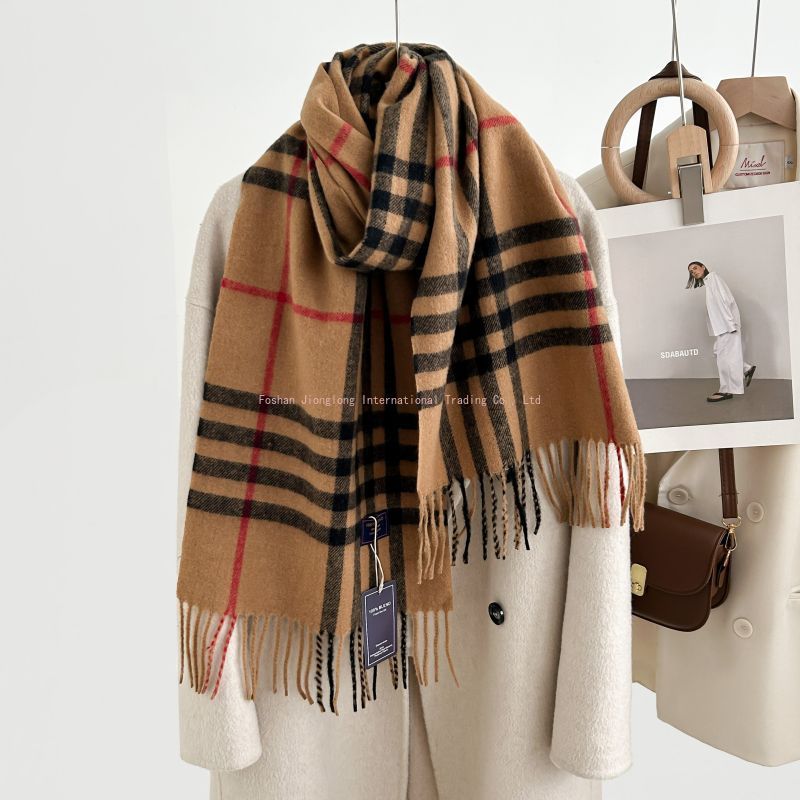 Autumn and winter classic chec - Wool Scarf Men review and price