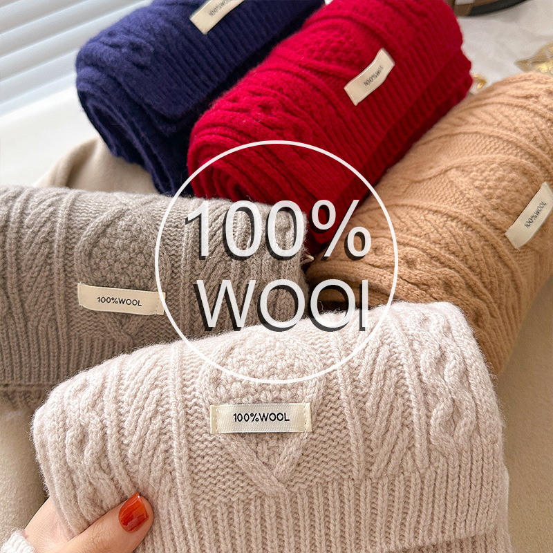 Luxury 100% Wool Scarf Women M - Wool Scarf Men review and price
